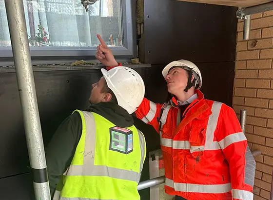 man conducting fire safety checks